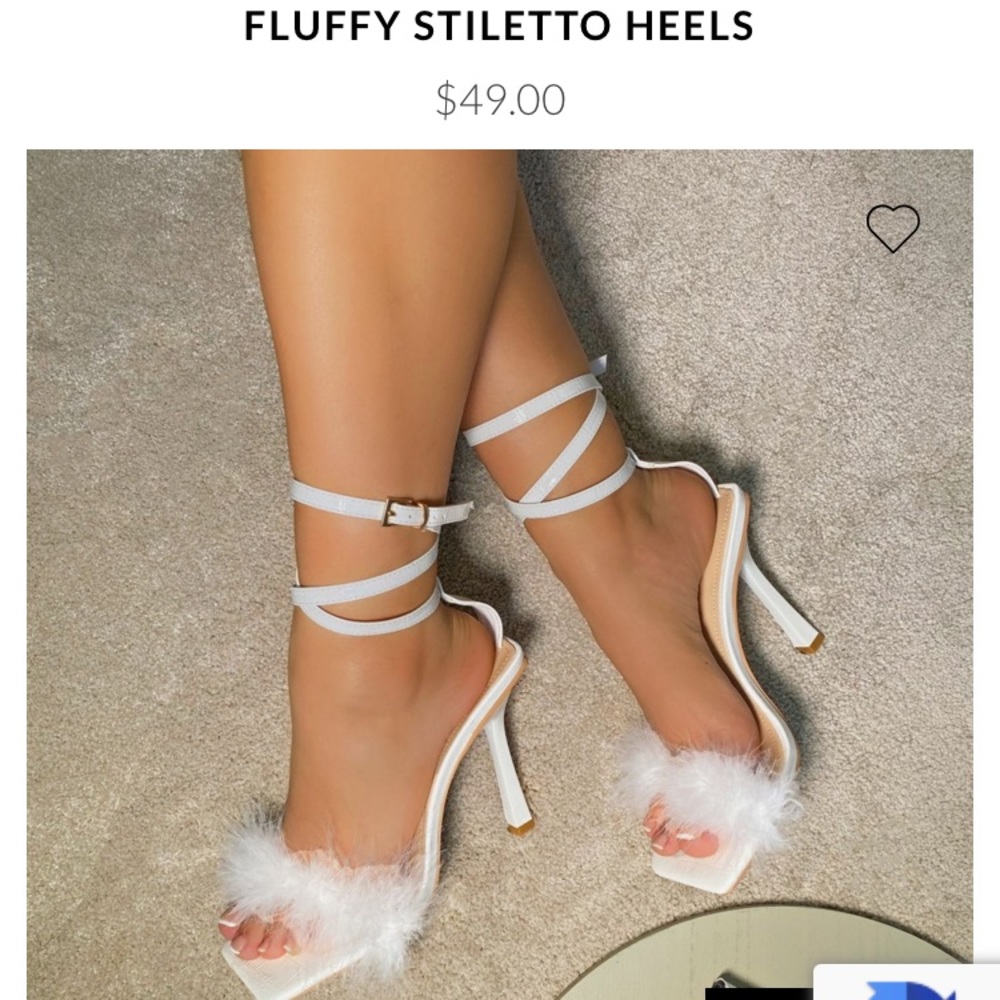 White Fluffy Heels - Simmi London